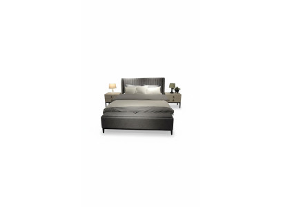 Luxurious bedroom set designer double bed elegant 2x nightstands