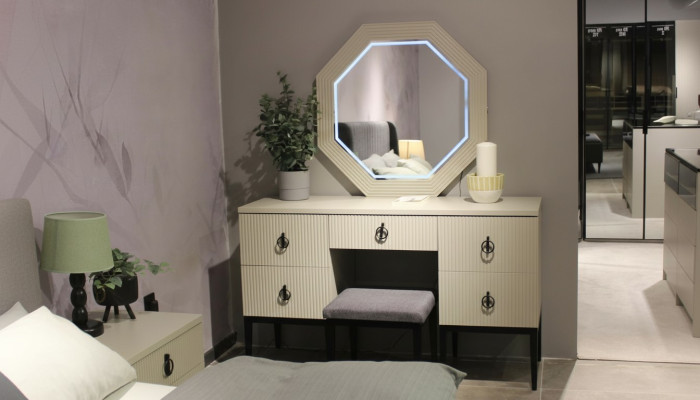Exclusive designer vanity table with mirror function, functional and luxurious, new