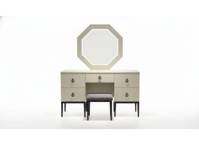 Practical Modern and New Bedroom Vanity Table with Mirror and Stool