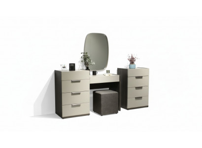 Dressing table with mirror makeup bedroom design furniture wood 2-piece set. New