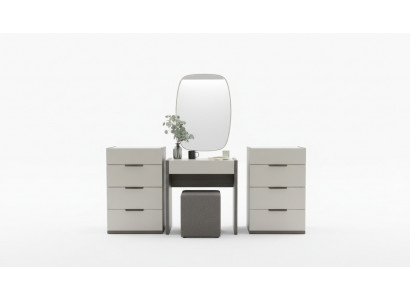 Design vanity table with mirror, luxury bedroom furniture, 3-piece stool set, new.