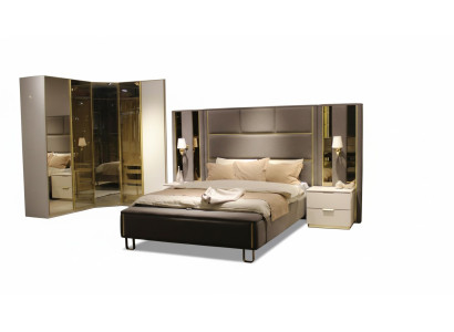 Luxury bedroom set bed + 2x nightstands + bench design furniture 4 pcs. New