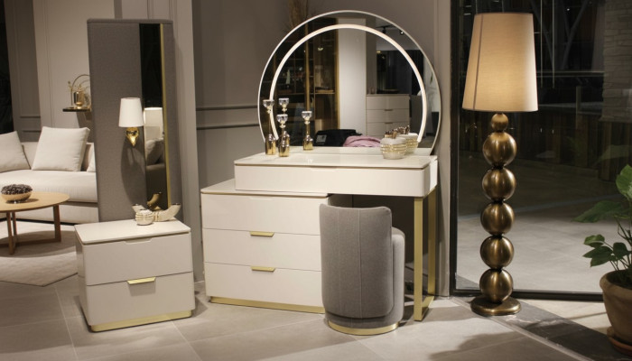 Dressing table set console mirror bedroom furniture design stool 3-piece new