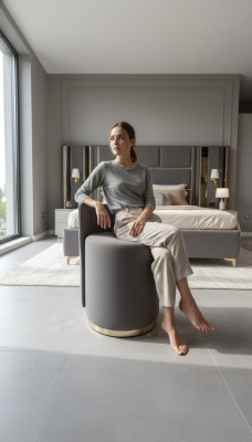 Round stool design wood furniture luxury living room design footstool