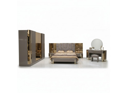 Bedroom Set Luxury Complete Bed 2x Nightstand Wardrobe 4-piece Set