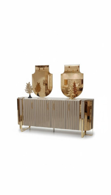 Sideboard with 2x mirror wooden furniture sideboard luxury furniture modern furniture 3-piece set. New