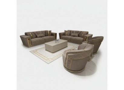 Sofa set 3+3+1+1 Seater Textile Modern Complete Armchair Sofa 3-Seater Luxury