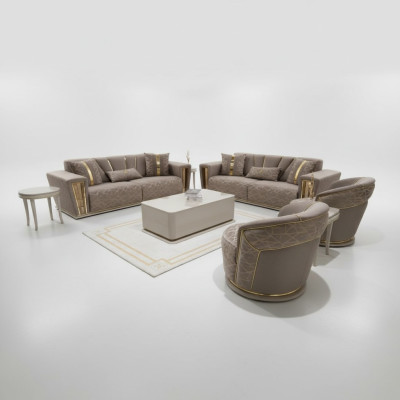 Modern sofa set 3+3+1 seater chair textile 3-seater sofa 3-piece set design new