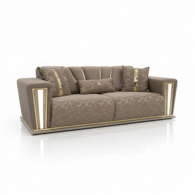 Sofa 3-seater textile wood modern sofa upholstered couch sofas design luxury new sofa