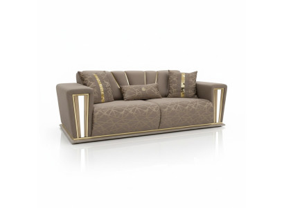 Sofa 3-seater textile wood modern sofa upholstered couch sofas design luxury new sofa