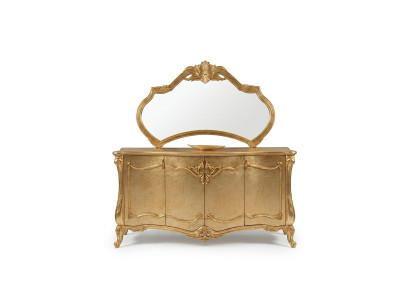 Luxury sideboard dresser with mirror set wooden dresser classic