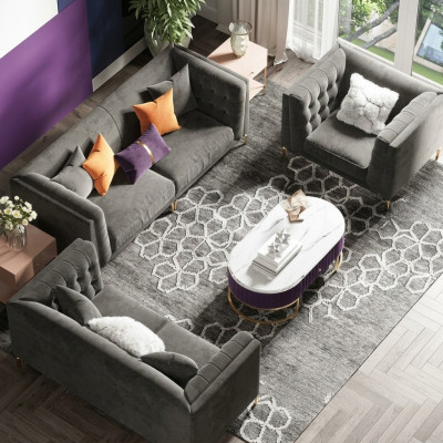 Sofa set 3+2+1 seater sofa living landscape relaxation seat design couch sofas