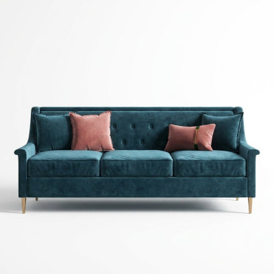 Fabric Three-Seater Relax Seat Design Couch Lounge Sofas Velvet Sofa 3-Seater Furniture