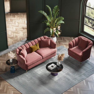 Sofa set 3+1 seater seat design couch lounge sofas living landscape velvet furniture