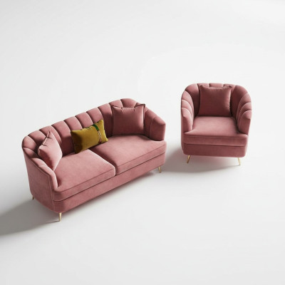 Sofa set 3+1 seater seat design couch lounge sofas living landscape velvet furniture