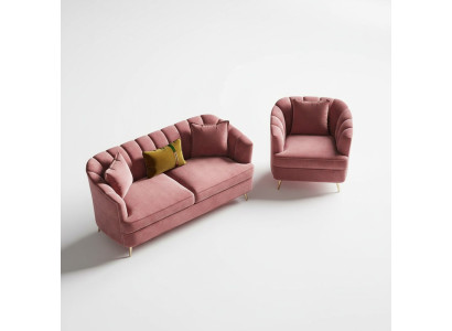 Sofa set 3+1 seater seat design couch lounge sofas living landscape velvet furniture