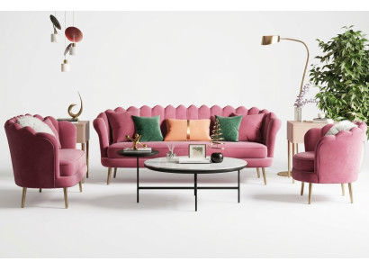 Furniture Seating Design Couch Lounge Sofas Textile Velvet Sofa Suite 3+2+1 Seater Sofa