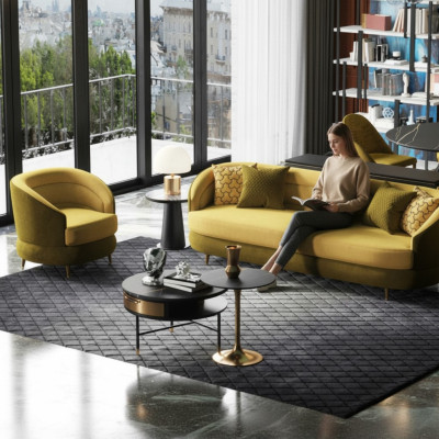 Relax seat design couch lounge sofas textile sofa 3-seater three-seater velvet
