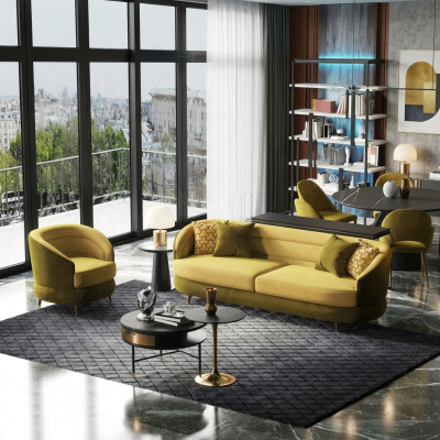 Relax seat design couch lounge sofas textile sofa 3-seater three-seater velvet