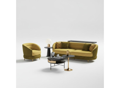Design Couch Lounge Sofas Velvet Sofa Set 3+1 Seater Sofa Living Landscape Yellow