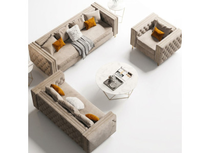 Chesterfield Sofa Set 321 Living Landscape Relax Seat Design Couch Sofas Velvet