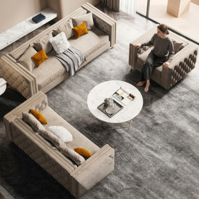 Including a living landscape, relax seating design couch lounge sofas sofa 3-seater 233 cm