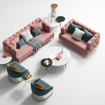 Rosa Chesterfield Living Area Designer Couches Lounge Sofas 3+2 Seater Set