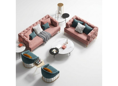 Rosa Chesterfield Living Area Designer Couches Lounge Sofas 3+2 Seater Set