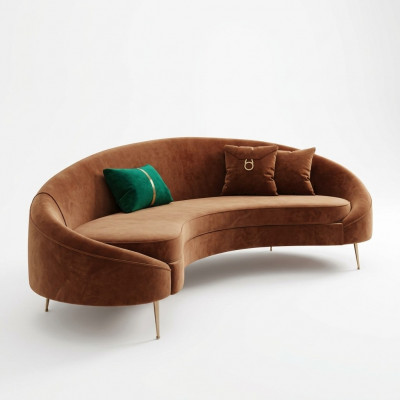 Corner sofa, 3-seater, upholstered velvet, modern relax seat, luxury furniture, sectional corner.