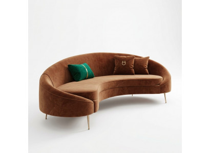 Corner sofa, 3-seater, upholstered velvet, modern relax seat, luxury furniture, sectional corner.