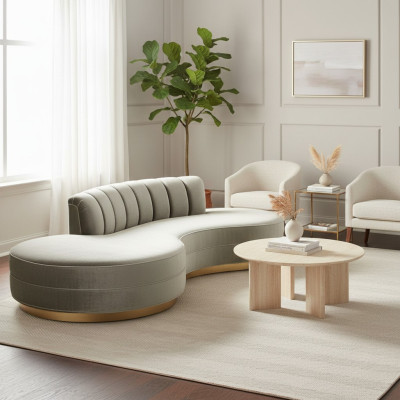 Round Relax Couch Sofas Luxury Furniture Round Sofa 3-Seater Round Couches Oval Corner New
