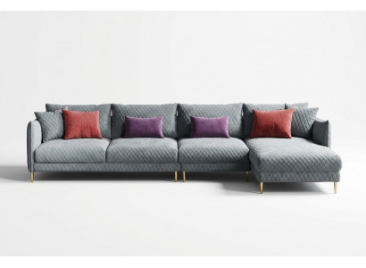 Textile Modern Relax Seating Luxury Furniture Living Landscape Corner Sofa L-shape Upholstered Sofa