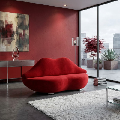Lip Sofa 2-Seater Upholstered Velvet Modern Relax Seat Luxury Furniture Couch Furniture New
