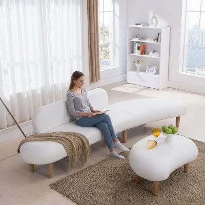 Sofa 4-seater coffee tables seat furniture living landscape upholstered textile modern fabric