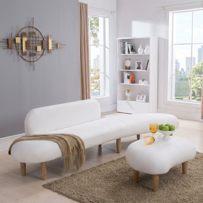 Sofa 4-seater coffee tables seat furniture living landscape upholstered textile modern fabric