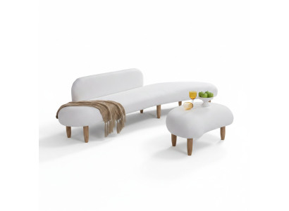 Sofa 4-seater coffee tables seat furniture living landscape upholstered textile modern fabric