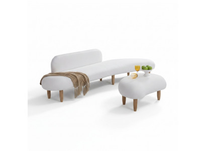 Sofa 4-seater coffee tables seat furniture living landscape upholstered textile modern fabric