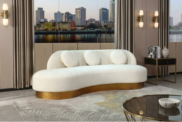 Sofa 3-seater upholstered textile modern relax seat luxury furniture living landscape velvet