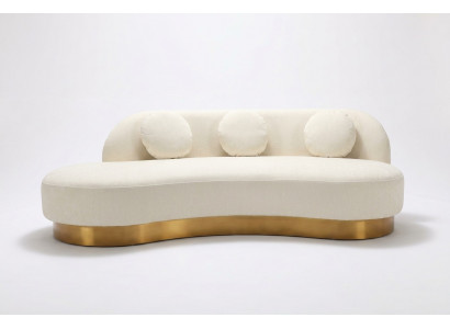 Sofa 3-seater upholstered textile modern relax seat luxury furniture living landscape velvet