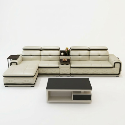 Luxury leather sofa, corner sofa, L-shape, upholstered, modern, relax seating furniture, living landscape