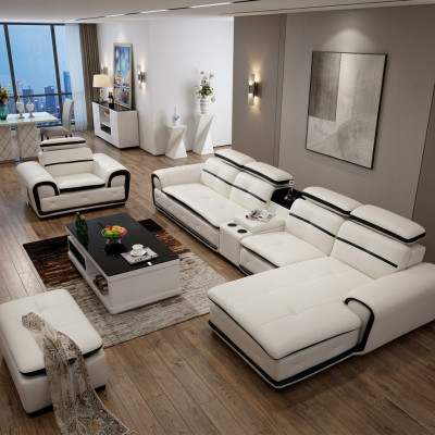 Luxury corner sofa sectional L-shape upholstery relax modern seating furniture living landscape