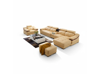Luxury sectional corner sofa L-shape upholstery modern relax seating furniture