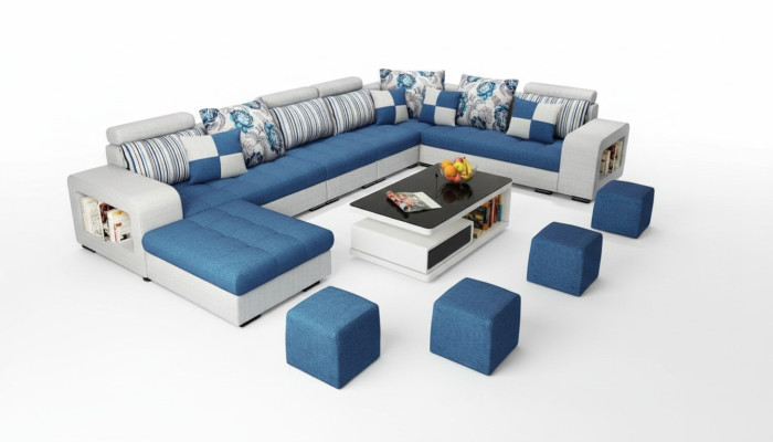 U-shaped sectional luxury fabric upholstery modern relax seating furniture living landscape furniture