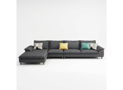 Textile luxury corner sofa L-shape upholstery modern relax seating furniture living landscape corner