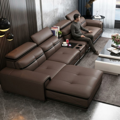 Seating Furniture Living Landscape Luxury Faux Leather Corner Sofa L-shape Upholstery Modern Relax