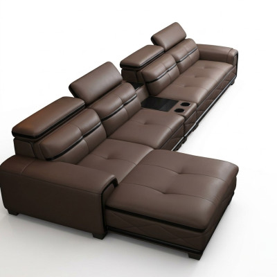 Seating Furniture Living Landscape Luxury Faux Leather Corner Sofa L-shape Upholstery Modern Relax