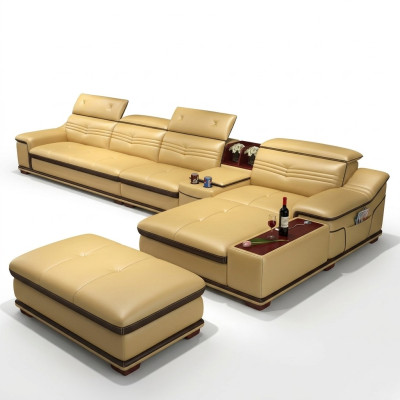 Seat furniture living landscape luxury corner couch corner sofa L-shape upholstered couch relax new