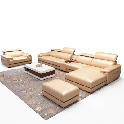 Relax corner suite, corner sofa L-shape upholstery, modern seating furniture, living landscape, luxury.