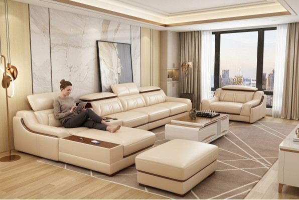 Sofa furniture living landscape luxury corner suite corner sofa L-shape upholstery modern couch