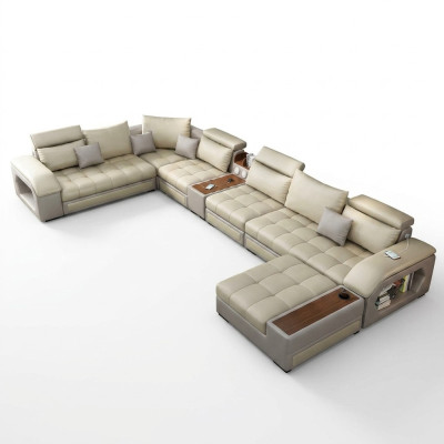 U-shaped sectional sofa seating furniture living landscape luxury upholstery modern relax sofa couch